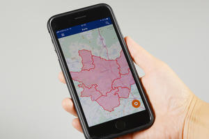 Bild vergr&ouml;&szlig;ern: Kartenansicht der NINA Warn-App