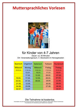 Bild vergr��ern: Plakat Muttersprachliches Vorlesen