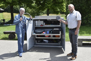 Bild vergr&ouml;&szlig;ern: B&uuml;rgermeisterin Dr. Dorothea Deneke-Stoll und Sportamtsleister Martin Diepold bei der Besichtigung
