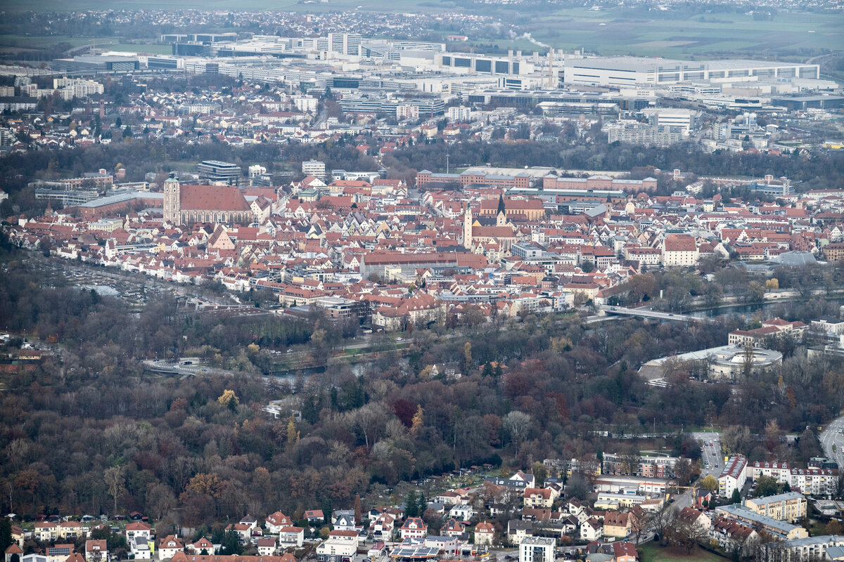 Luftbild der Stadt Ingolstadt