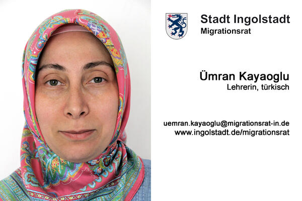 Bild vergr&ouml;&szlig;ern: Ich liebe Ingolstadt, weil es klein, ordentlich und bequem zum Leben ist. Man kann in kurzer Zeit die Gro&szlig;st&auml;dte M&uuml;nchen, N&uuml;rnberg oder Augsburg erreichen. Es macht mir Freude an der Donau spazieren zu gehen oder Rad zu fahren. Ich m&ouml;chte mich gerne f&uuml;r die Ausbildungssituation von jugendlichen Migranten, Zugang von Migranten zu Bildung und Ausbildung und Frauenarbeit engagieren.