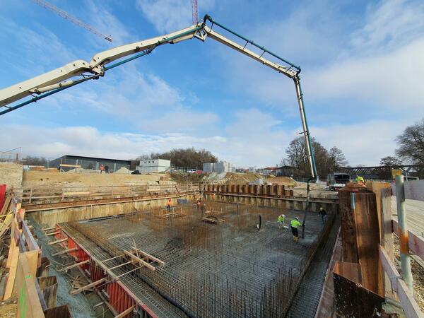 Bodenplatte f&uuml;r den Neubau, Bauteil C