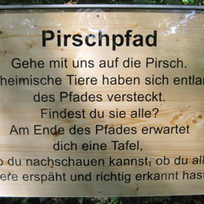 Bild vergr&ouml;&szlig;ern: Hinweistafel Pirschpfad am Baggersee